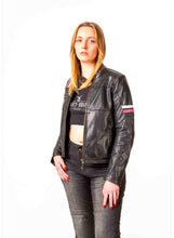 Load image into Gallery viewer, Women’s motorcycle jacket leather 
