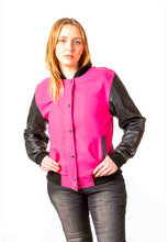 Load image into Gallery viewer, Varsity style moto jacket armored
